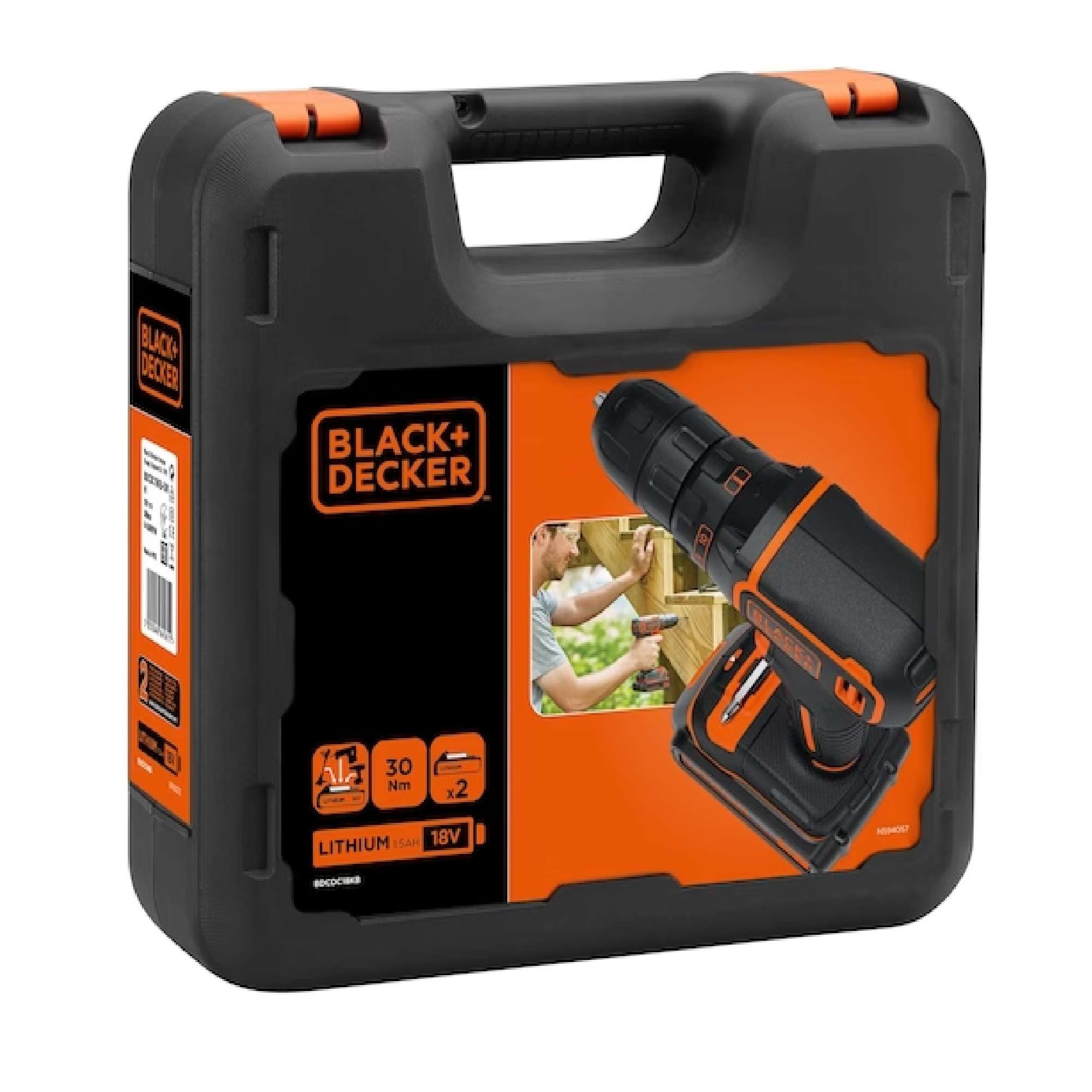 Trapano avvitatore 18V + doppia batteria - Black&Decker BDCDC18KB-QW