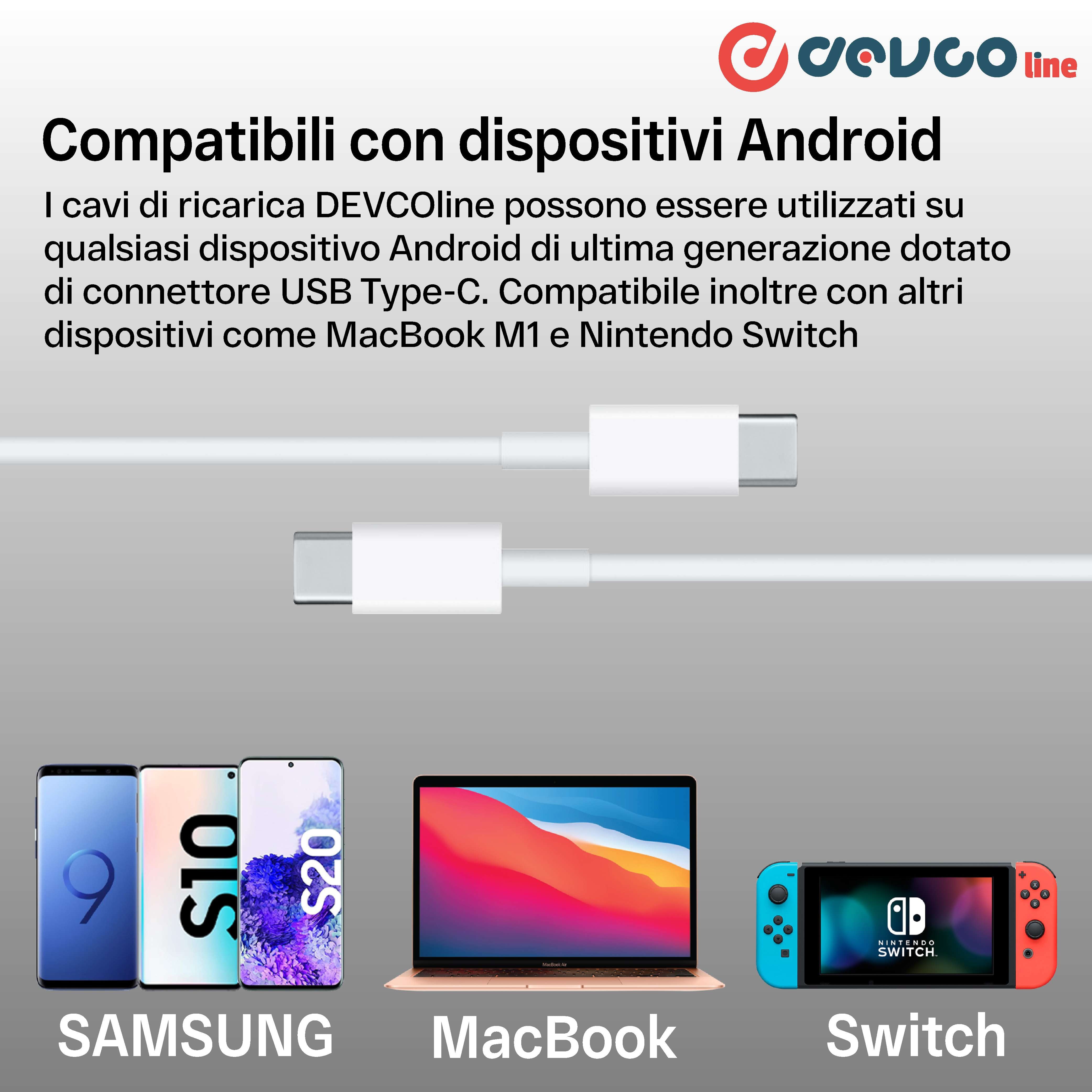 Cavo USB due connettori USB-C 2 metri - DEVCOline  AT CR 2TC2