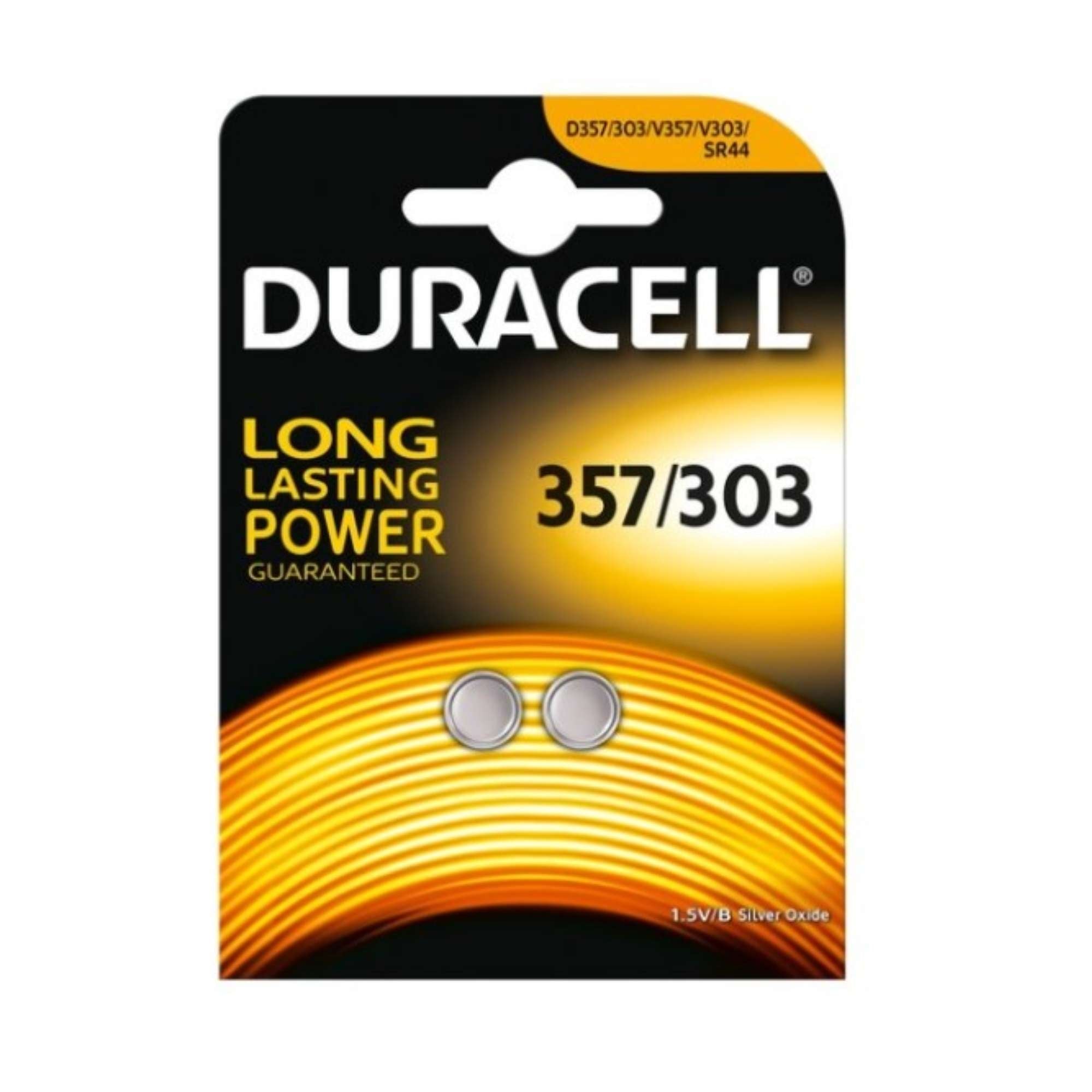 Pile a bottone all'ossido di argento per Calibri 2 pz - DURACELL 357/303