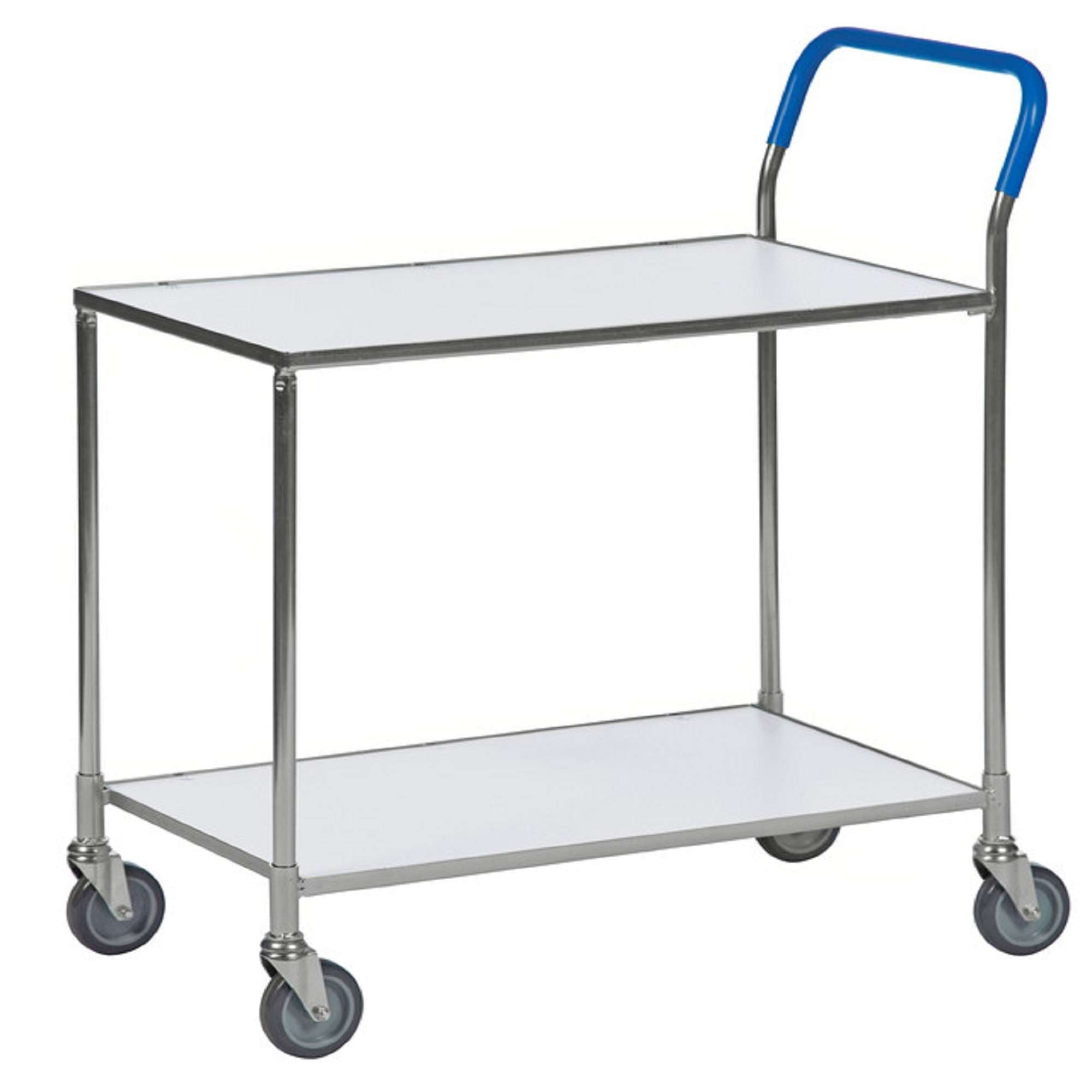 Carrello di servizio Bianco/Elettro galvanizzato, 2 ripiani - Kongamek KM1720-6B