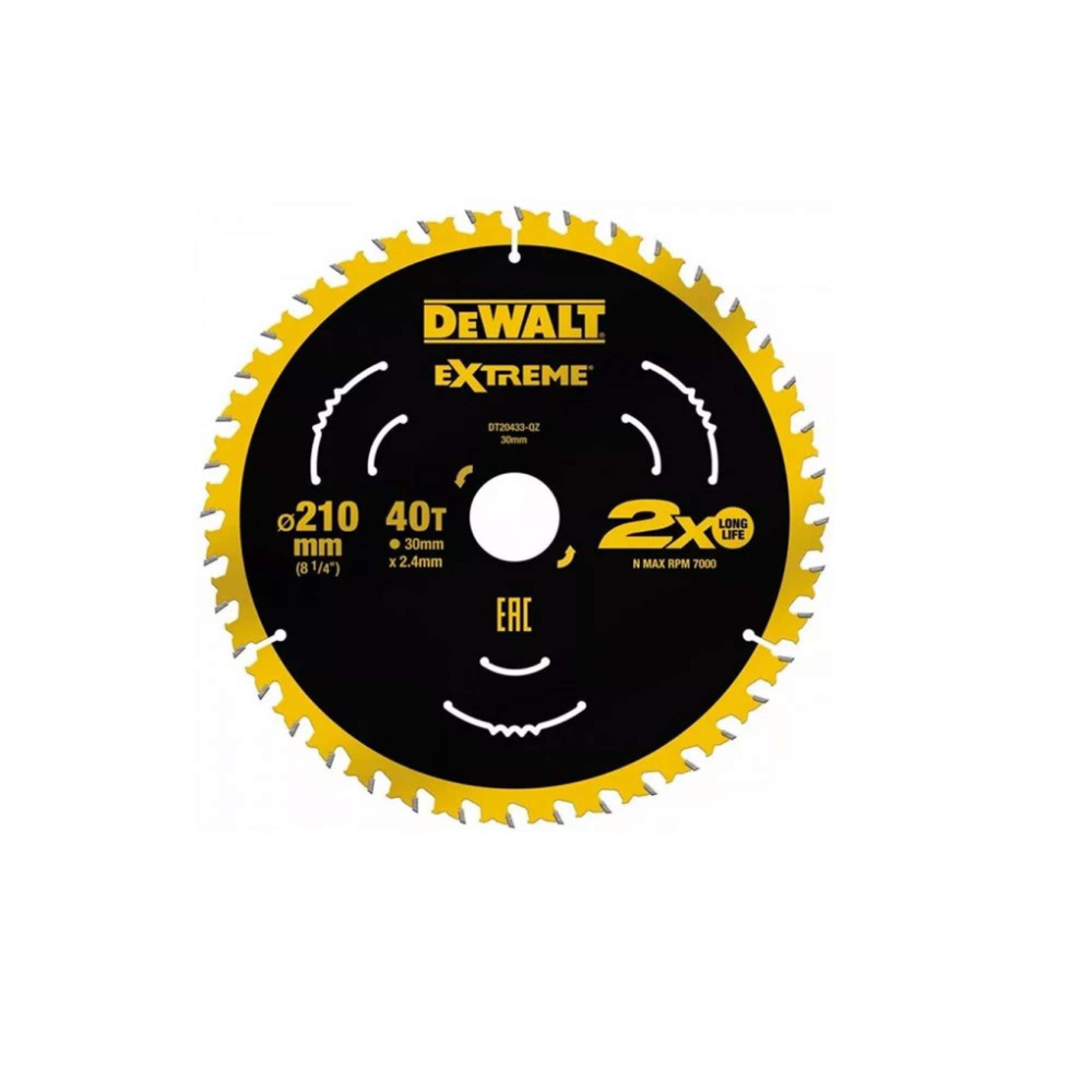 Disco per banco sega/troncatrice legno D.210mm 40 denti - Dewalt DT20433-QZ