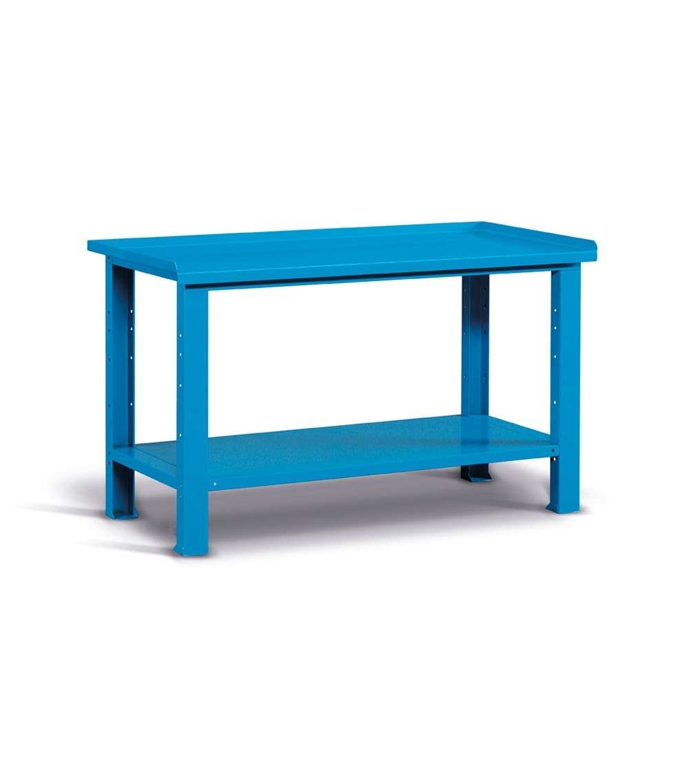 Banco da lavoro per officina 1507 x 705 x 855 H - piano in acciaio - FAMI FBG01S1500F0004 - Blu - SMONTATO