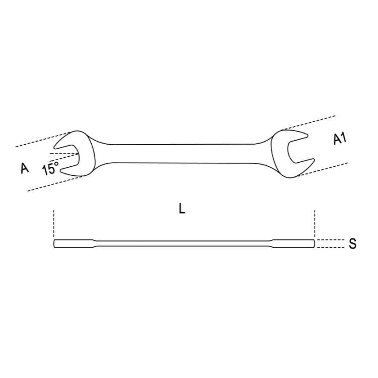 Chiavi a forchetta 8x10mm doppie cromate ingombro delle teste ridotto - Beta 55 8X10