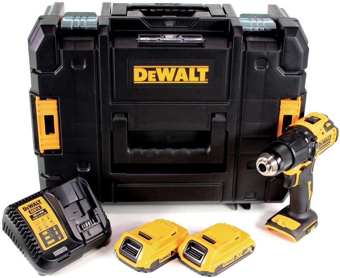 Dewalt Trapano Avvitatore con Percussione 18V 13mm con 2 batterie DCD709D2T-QW