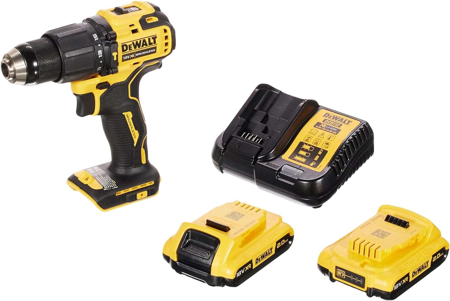 Trapano avvitatore con percussione e 2 batterie 2.0Ah - Dewalt DCD709D2T-QW