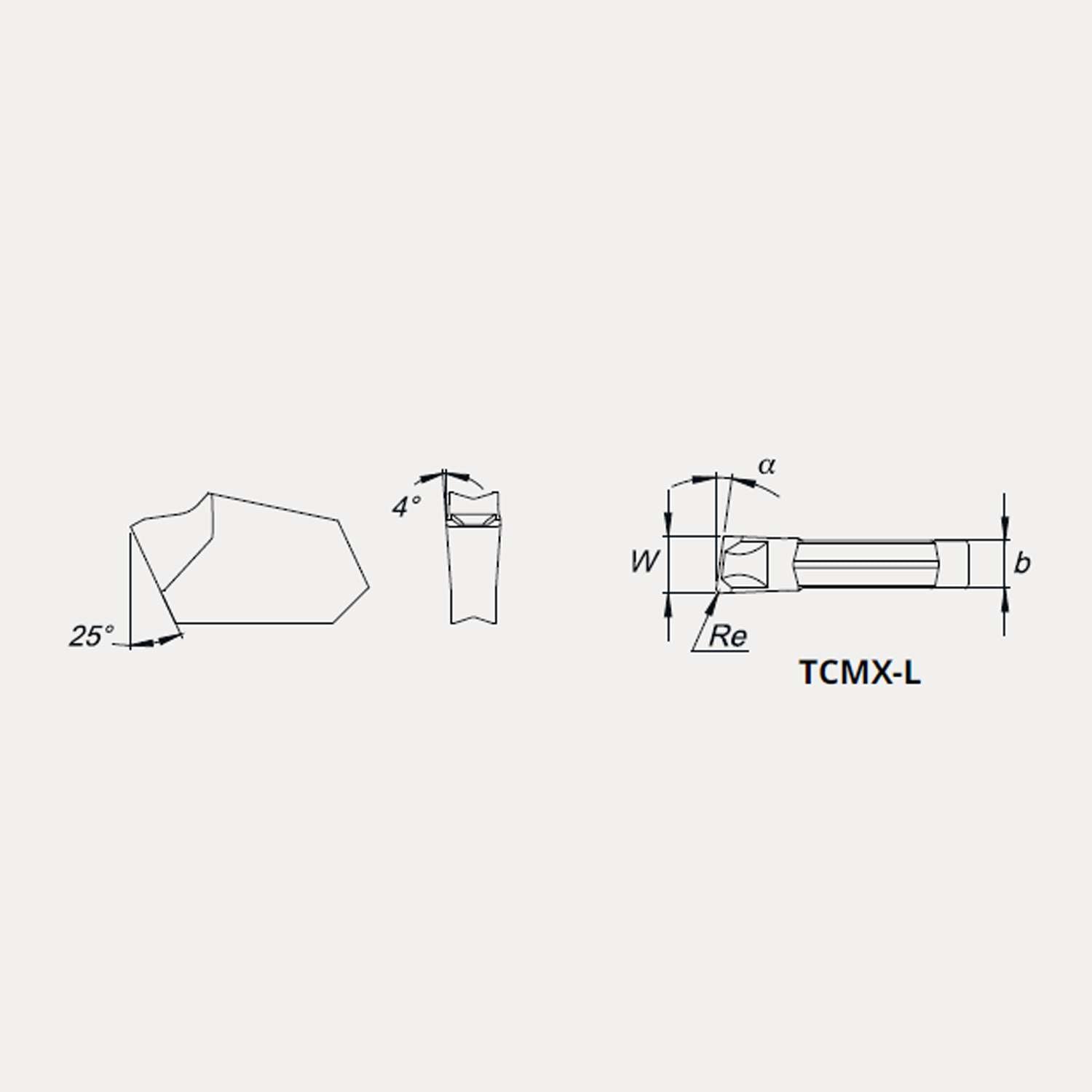 Inserto Neutro per Troncatura e Scanalatura - Talicarb TCMX4L8-TCP535