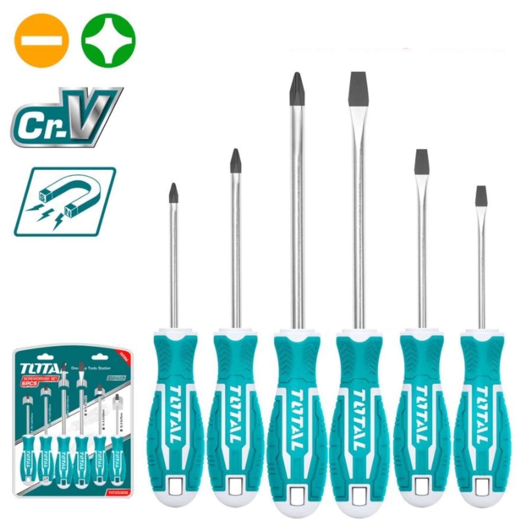 Set 6 Giraviti professionali a croce/spacco - Total 4181400006