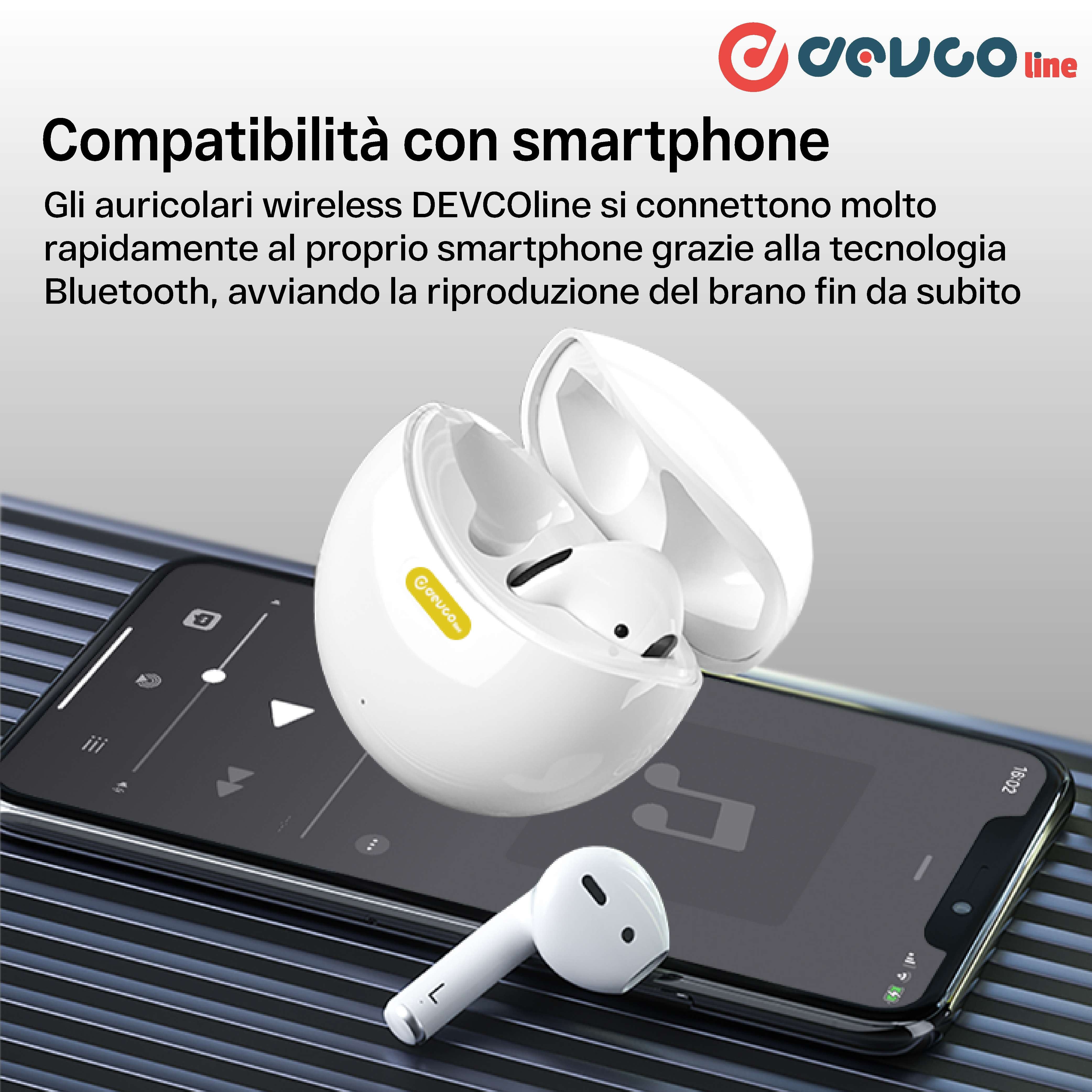 Auricolari Bluetooth 5.1 Wireless Colorati - DEVCOline - AT AU TWS