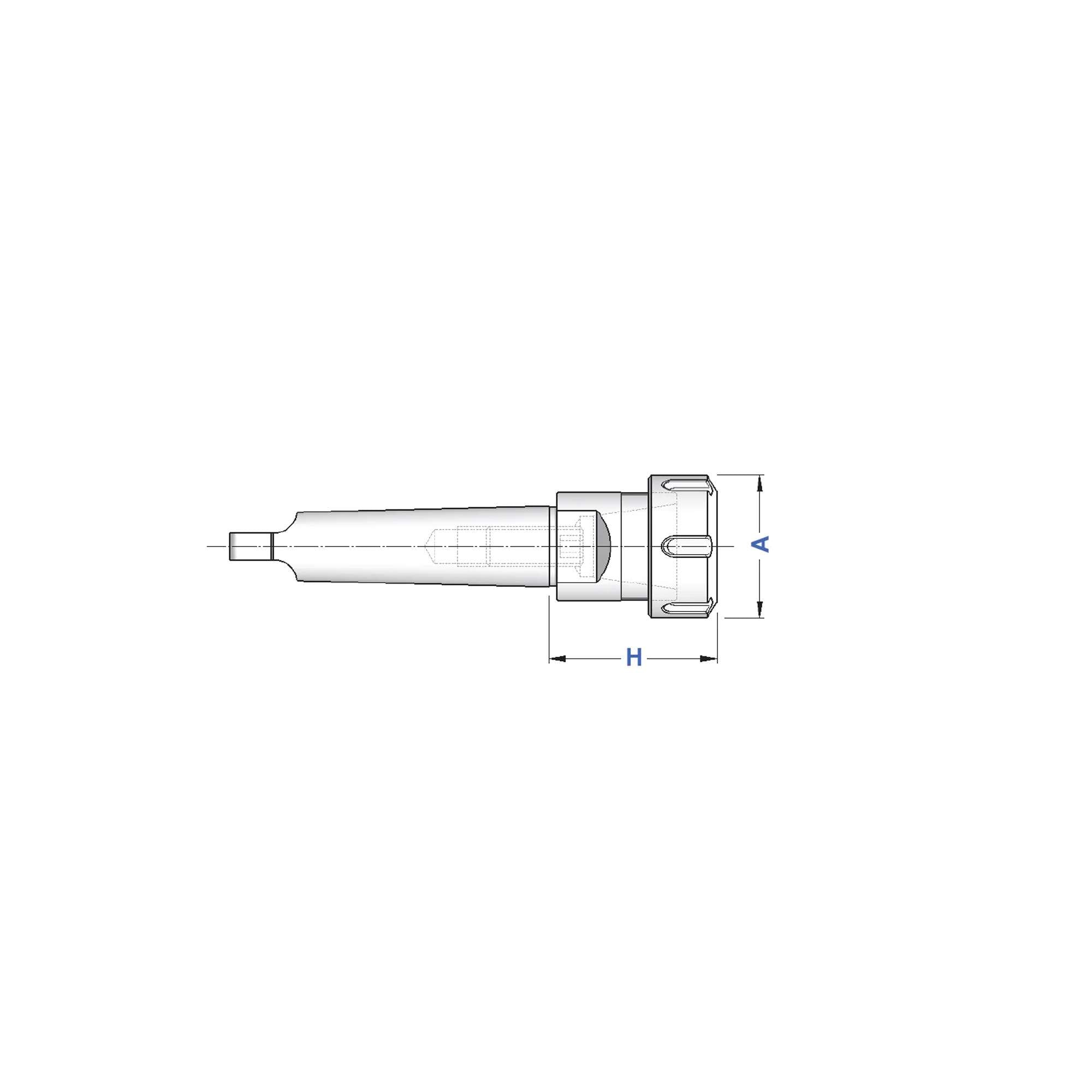 Portapinze ER attacco cono morse con tenone, ghiera standard CM 2 A - Gait 8630 H 54