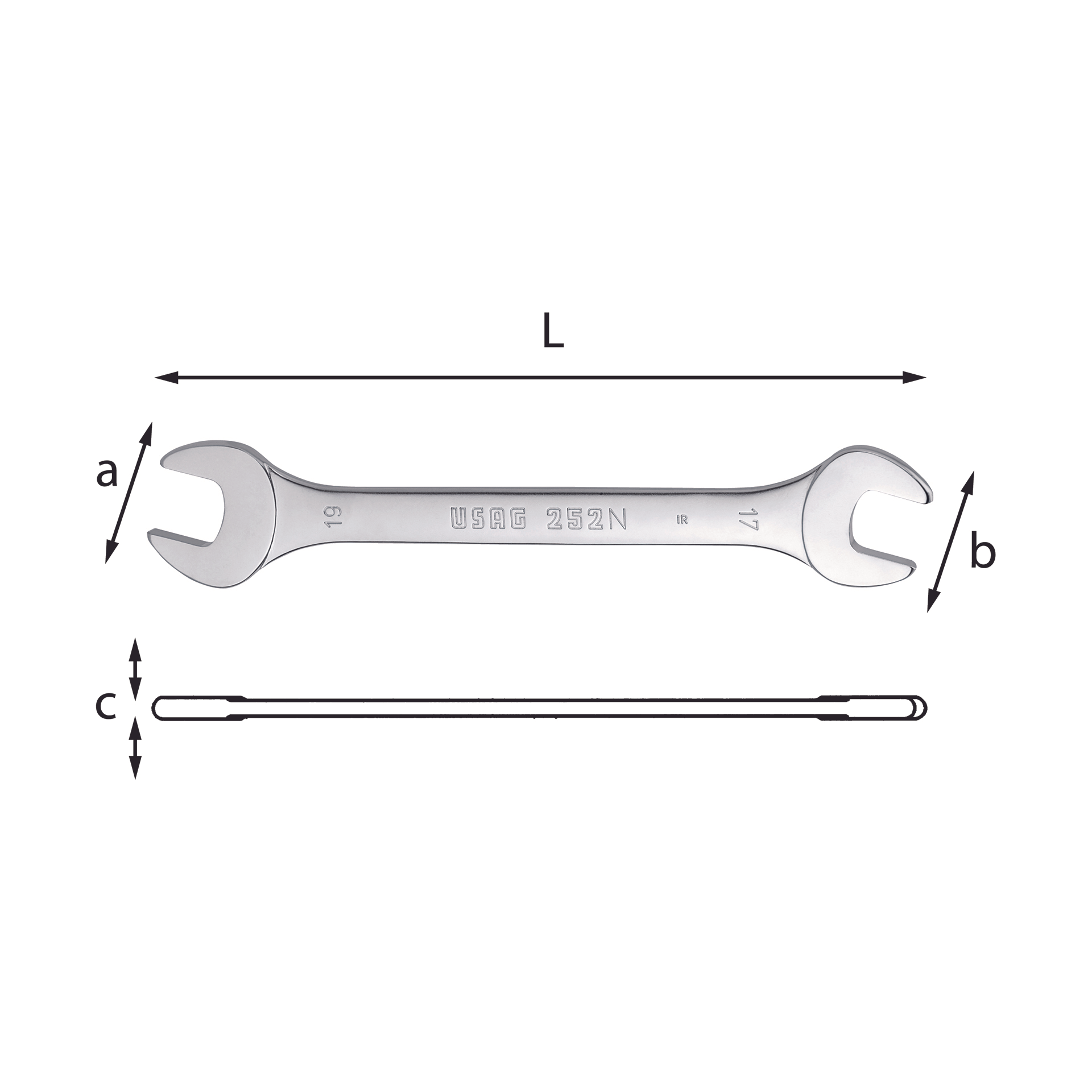 Chiavi a forchetta doppie 3,2x5,5x110 USAG - U02520551