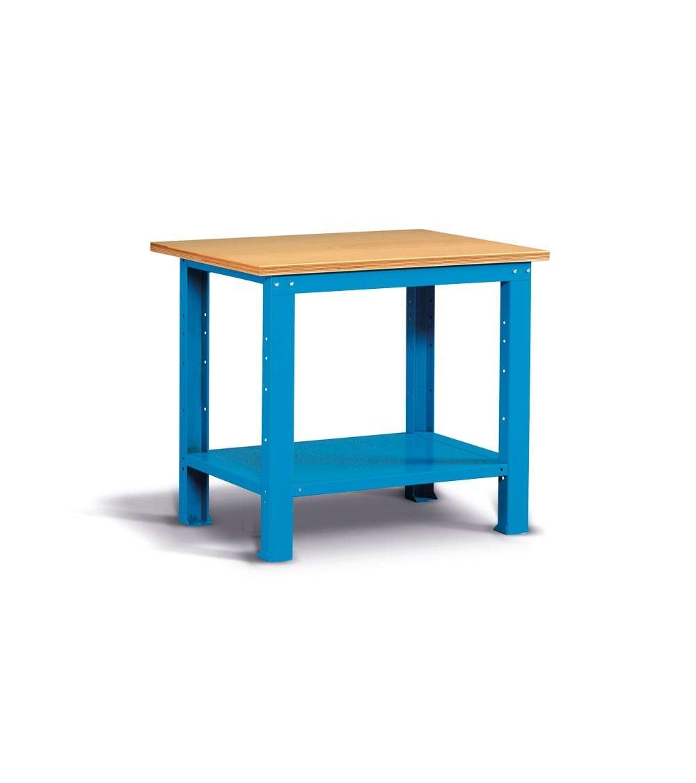 Banco da lavoro per officina 1024 x 750 x 880 H - piano in multiplex - FAMI - Blu