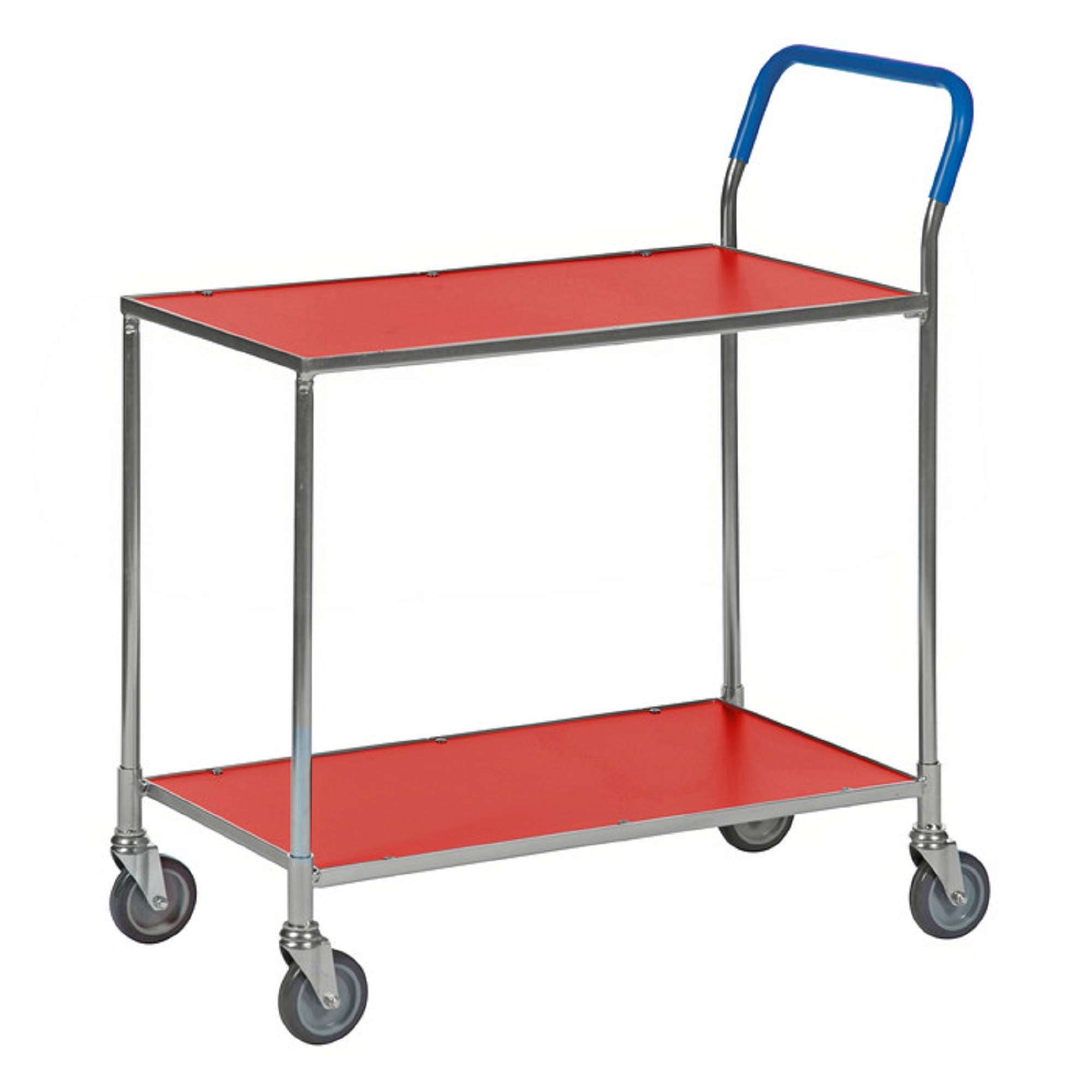 Carrello di servizio con 2 ripiani Rosso/Elettro galvanizzato Kongamek KM1720-1B