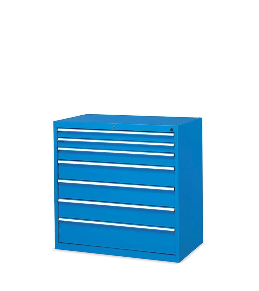 Armadio con 7 cassetti per officina industriale 1023 X 600 X 1000 H - estrazione totale - FAMI FDL10905404 - Blu