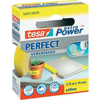 Nastro adesivo 19mmX2,75m telato giallo EXTRA POWER PERFECT TESA 56341