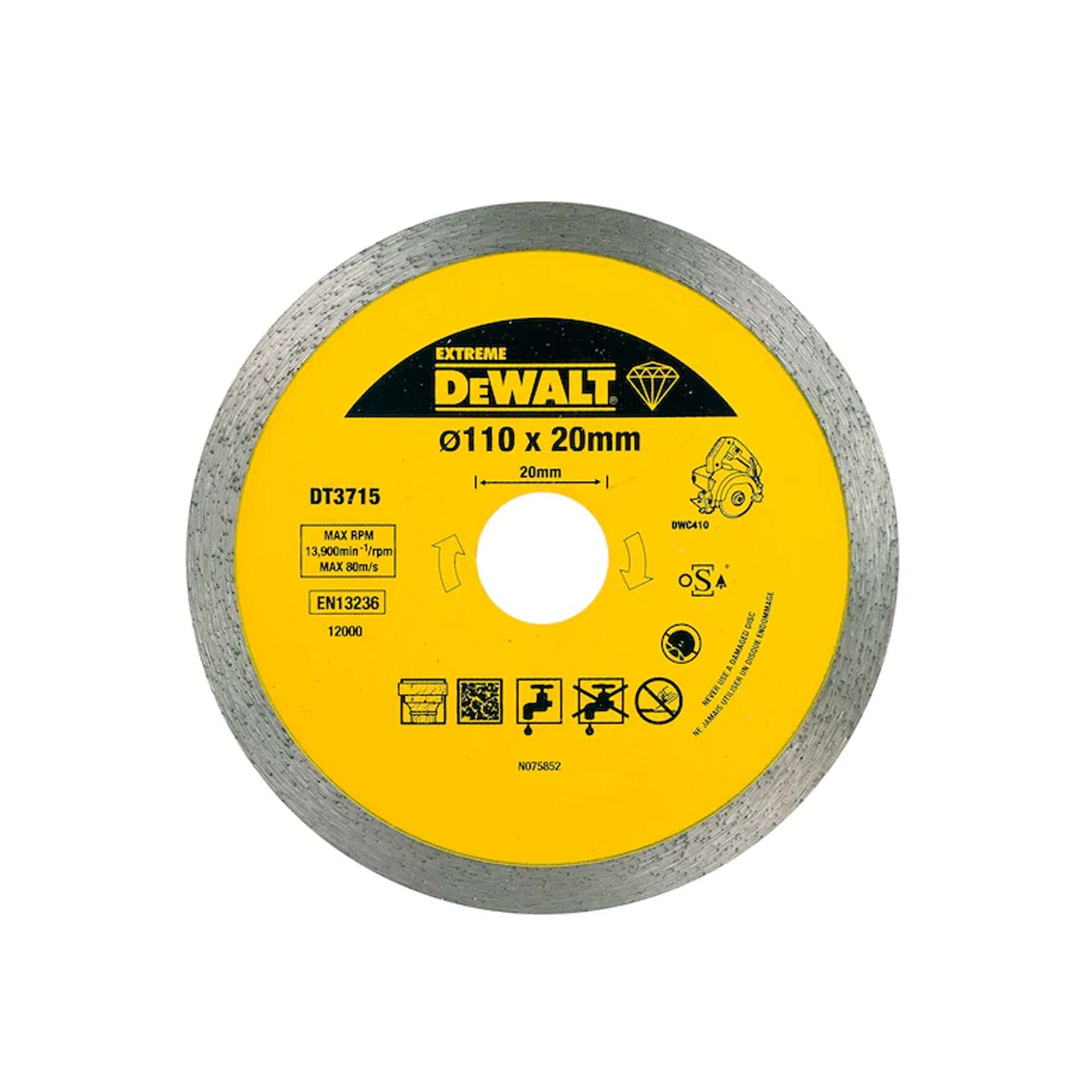 Disco diamantato DEWALT DT3715-QZ 110 X 20 X 8 MM